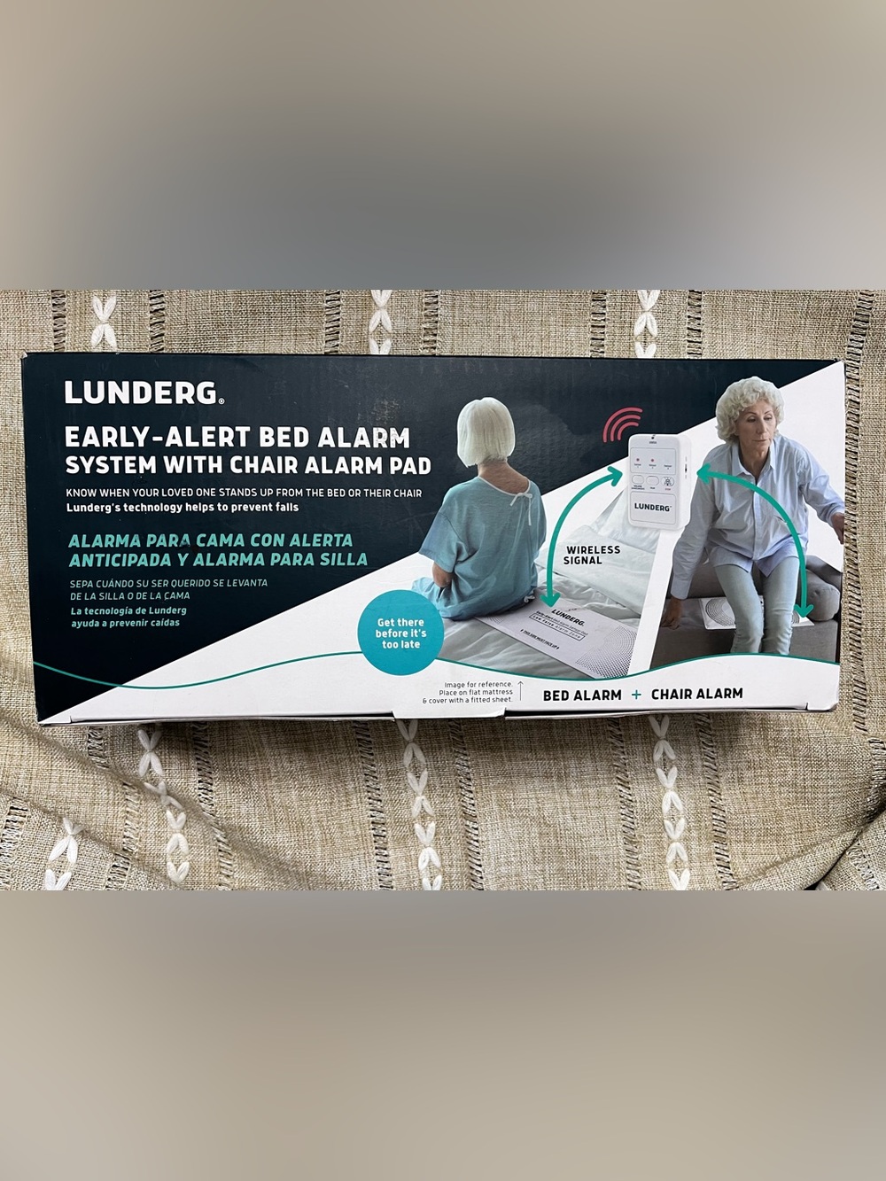 Lunderg Early Alert Bed Alarm System With Wireless Sensor Pad & Monitor New